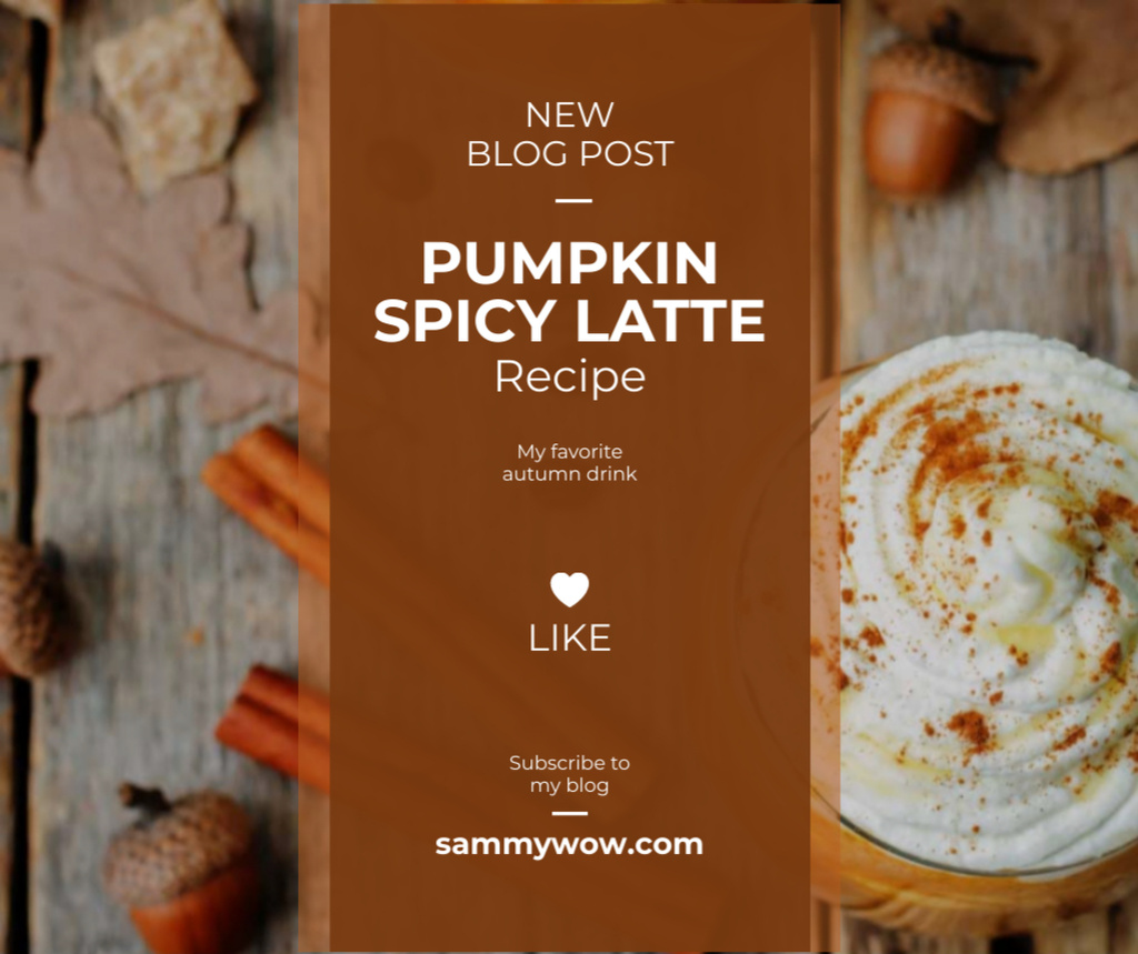 Pumpkin spice latte recipe Facebook tervezősablon