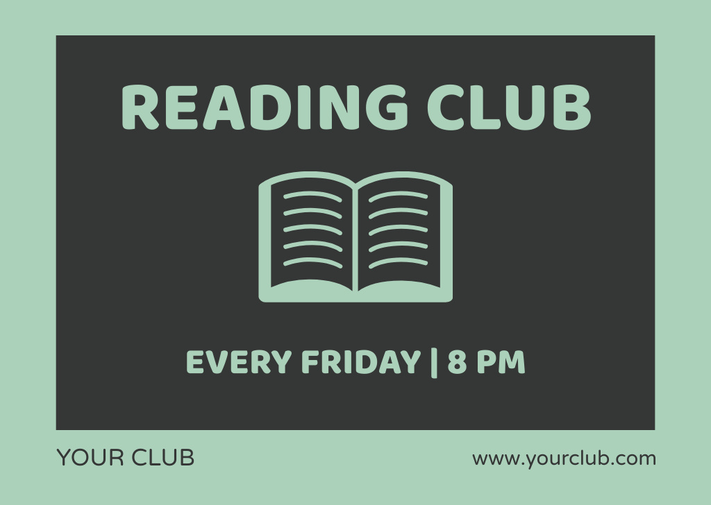 Book Club Invitation Card tervezősablon