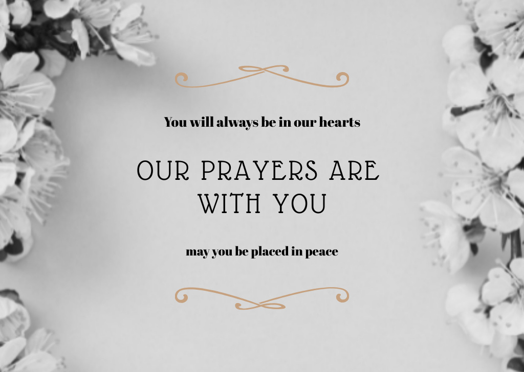 Ontwerpsjabloon van Card van Card - Our prayers are with you