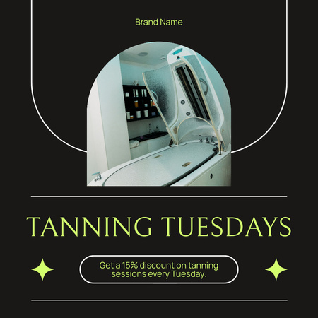 Promotional Offer from Tanning Salon with Discount Instagram AD Design Template