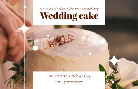 Gyönyörű esküvői torta rendelési hirdetmény Business Card 85x55mm tervezősablon