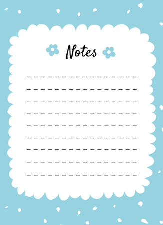 Minimalist Daily Notes In Blue Colors Notepad 4x5.5in Tasarım Şablonu