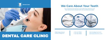 Patient in Dental Care Clinic Facebook cover Design Template