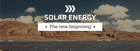 Plantilla de diseño de Paneles Solares Energéticos en Desert Facebook cover 