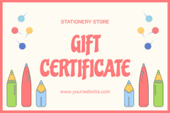 School Shop Gift Voucher with Colored Pencils