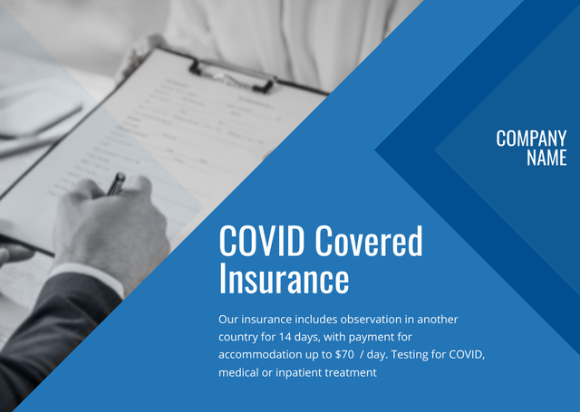 Business of Сovid Insurances Flyer A6 Horizontal Design Template