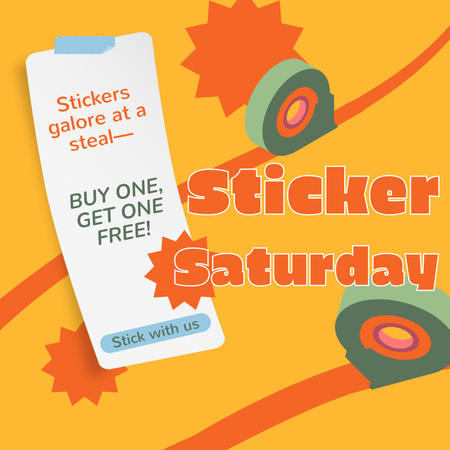 Platilla de diseño Stationery Shops Promotion With Stickers Animated Post