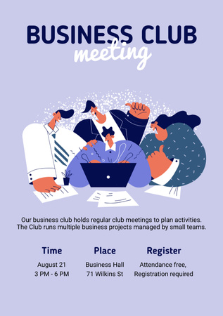 Business Club Meeting Announcement Flyer A5 Modelo de Design