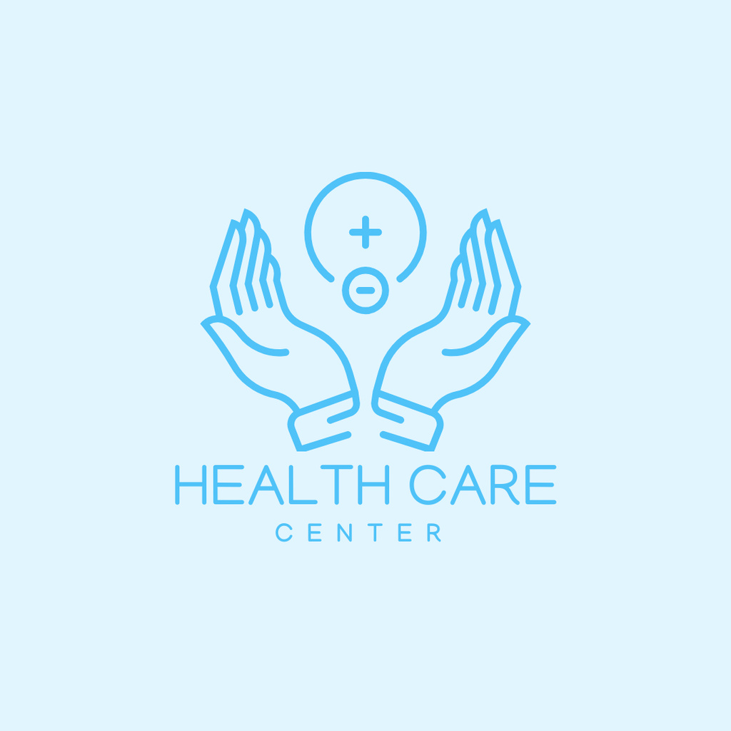 Medical Care Symbol with Caring Hands Logo 1080x1080px Πρότυπο σχεδίασης