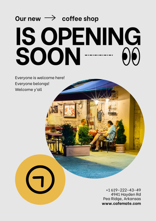 Plantilla de diseño de Coffee Shop Opening Announcement Poster 