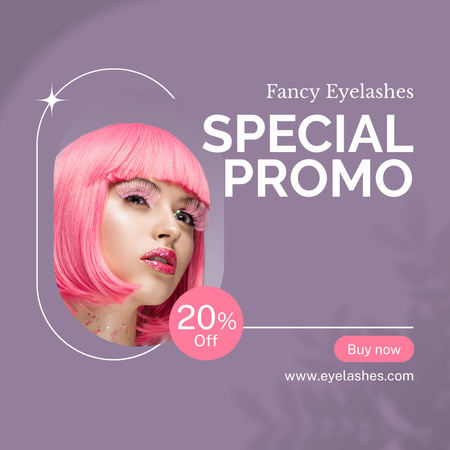 Extension Fancy Eyelashes With Fashionable Girl Instagram Design Template