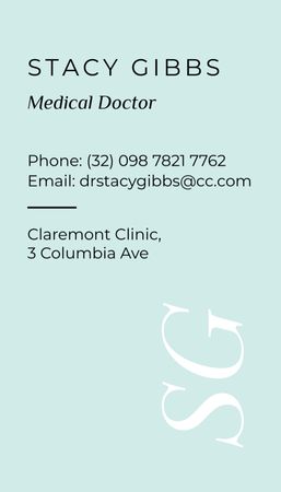 Medical Doctor Services Offer Business Card US Vertical Design Template