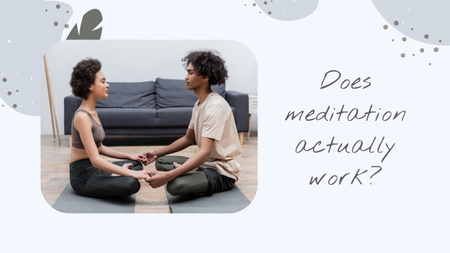 Happy Couple Making Meditation at Home Youtube Thumbnail Design Template
