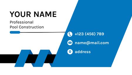 Emblem of Pool Installation Company Business Card US Design Template