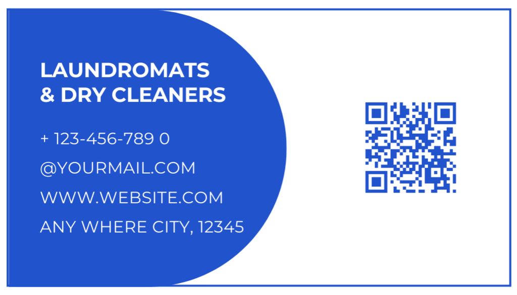 Laundry Emblem with Blue Iron Business Card US Design Template