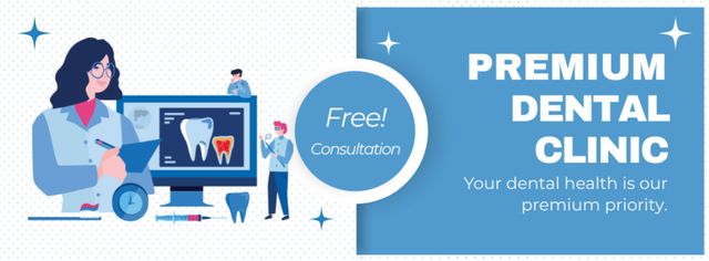 Ad of Premium Dental Clinic Facebook cover – шаблон для дизайну
