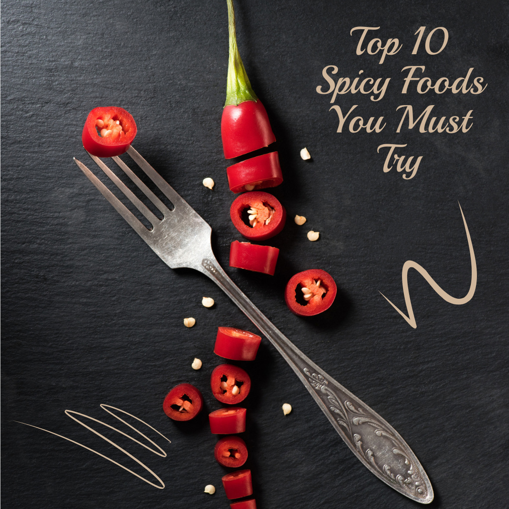 Inspiration to Try Spicy Food Instagram Πρότυπο σχεδίασης