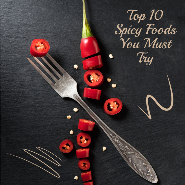 Inspiration to Try Spicy Food Instagram Tasarım Şablonu