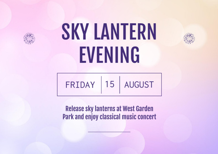 Sky Lantern Evening Announcement Flyer A5 Horizontal Tasarım Şablonu