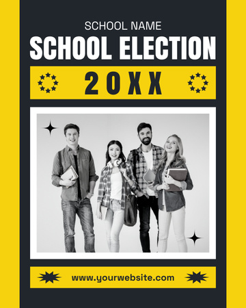 School Election Announcement Instagram Post Vertical Design Template