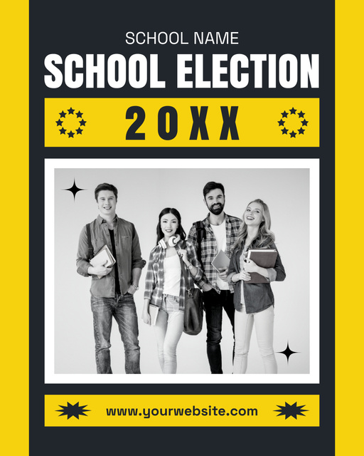 School Election Announcement Instagram Post Vertical Modelo de Design