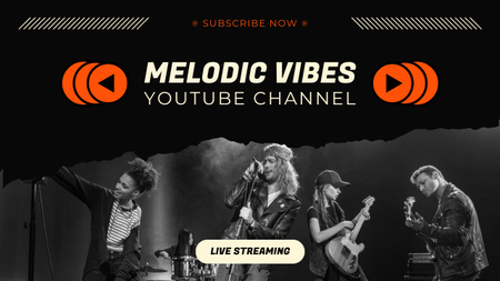 Modèle de visuel Promotion de blogs musicaux avec Rock Band - Youtube Thumbnail