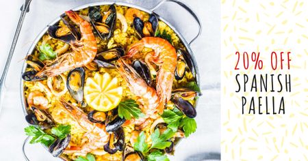 Modèle de visuel Célébration de la fête de la paella espagnole - Facebook AD