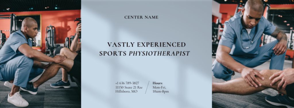 Szablon projektu Vastly Experienced Sports Physiotherapist Facebook cover