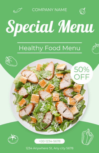 Special Offer of Healthy Food Menu Recipe Card Πρότυπο σχεδίασης