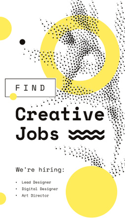 Designvorlage Angebot „Kreativen Job finden“. für Instagram Story