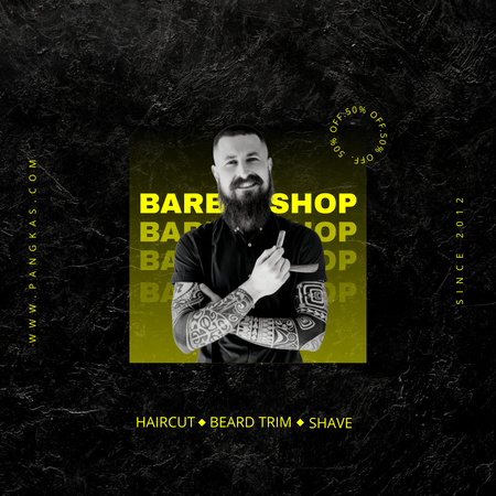 Discounts on Barbershop Services Instagram tervezősablon