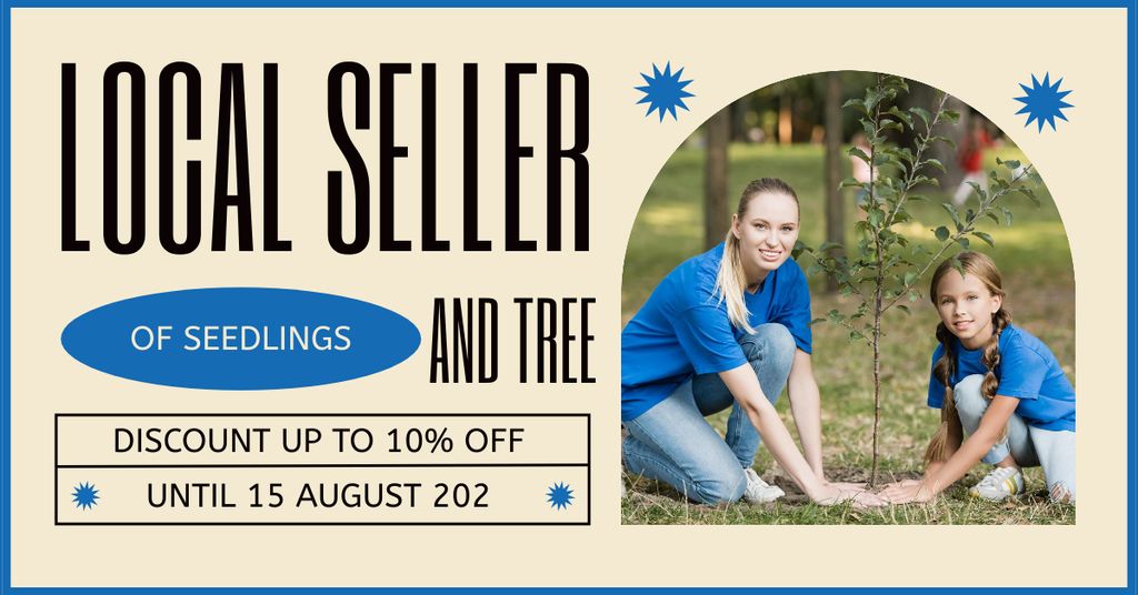 Local Seller of Trees Seedlings Facebook AD Šablona návrhu