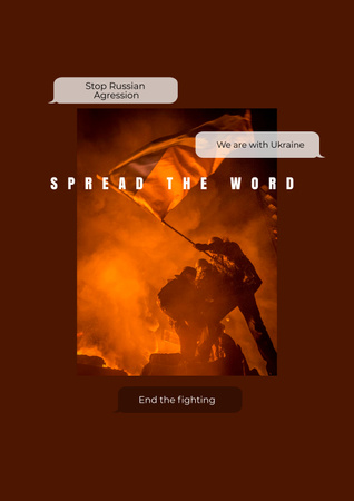 Spread the Word about War in Ukraine Poster Design Template
