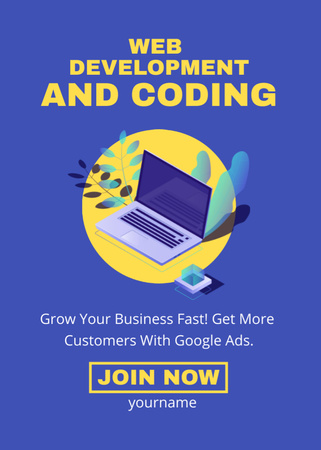 Web Development and Coding Course Ad Flayer Design Template
