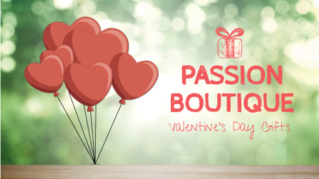 Modèle de visuel Valentine's Day heart-shaped Balloons - Full HD video
