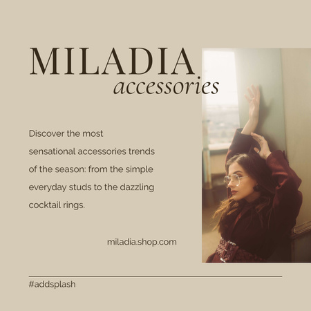 Template di design Offerta di accessori con donna in posa in abito elegante Instagram