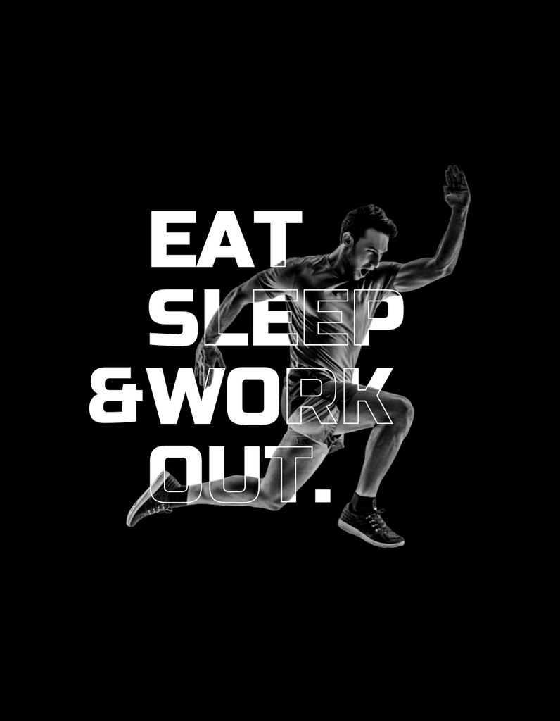Strong Muscular Man Running Fast T-Shirt – шаблон для дизайну