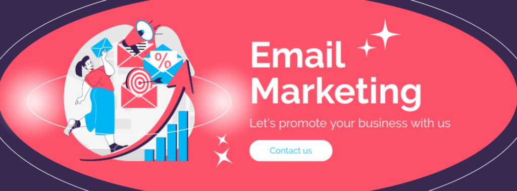 Diverse Services From Digital Email Marketing Agency Facebook cover Design Template