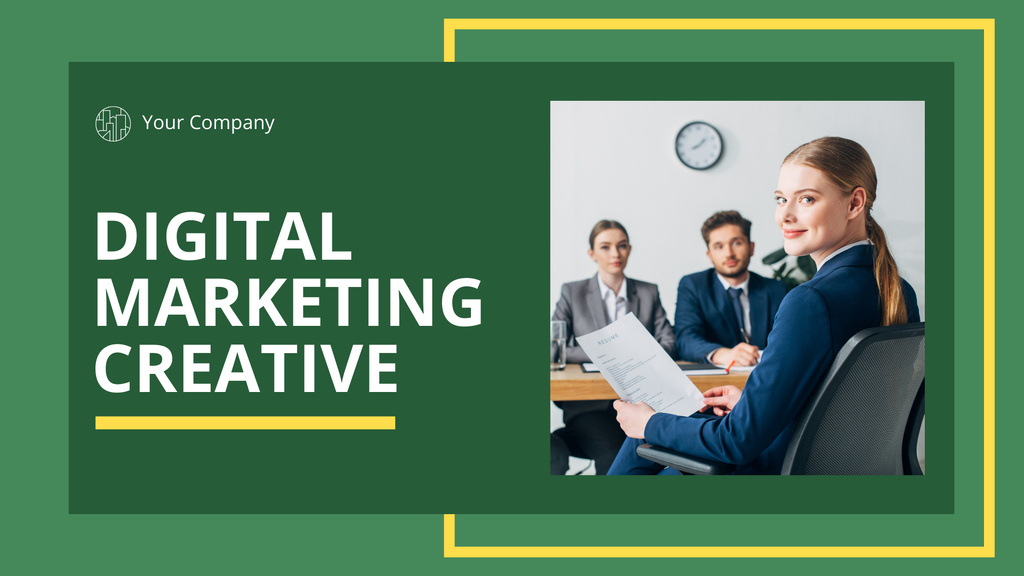 Plantilla de diseño de Creative Digital Marketing Methods Description Presentation Wide 