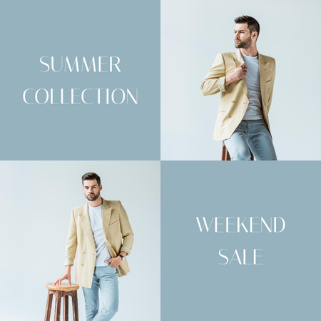 Designvorlage Wochenend-Sale der Sommerkollektion für Instagram