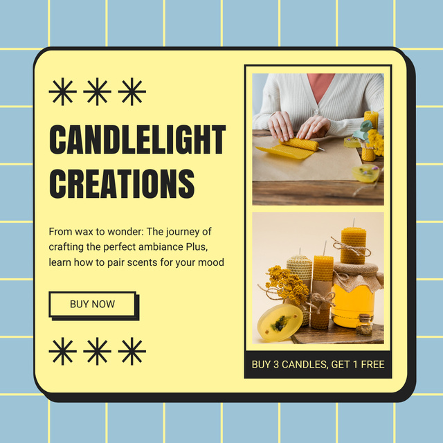 Making Candles Offer in Workshop Instagramデザインテンプレート
