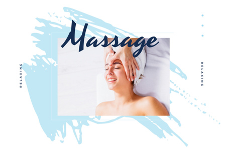 Relaxing Face Massage Promotion Postcard 4x6in – шаблон для дизайна