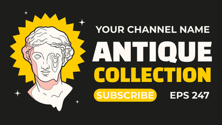 Channel about Antique Collection Youtube Thumbnail Design Template