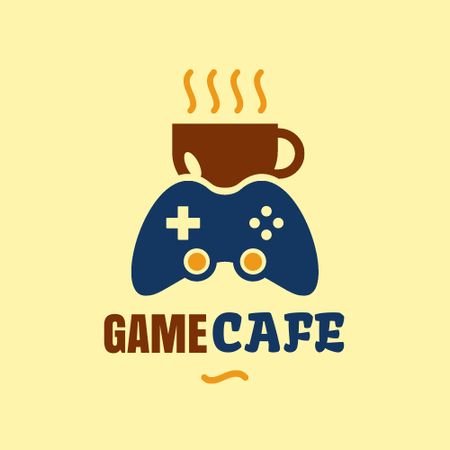 Designvorlage Gaming-Ausrüstungs-Ausverkaufsangebot mit Joystick in Gelb für Animated Logo