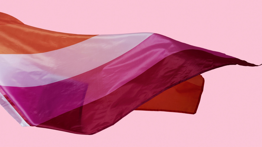 Lesbian Visibility Week Advertisement with Waving Flag Zoom Background – шаблон для дизайна