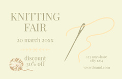 Knitting Fair Announcement with Skein of Yarn