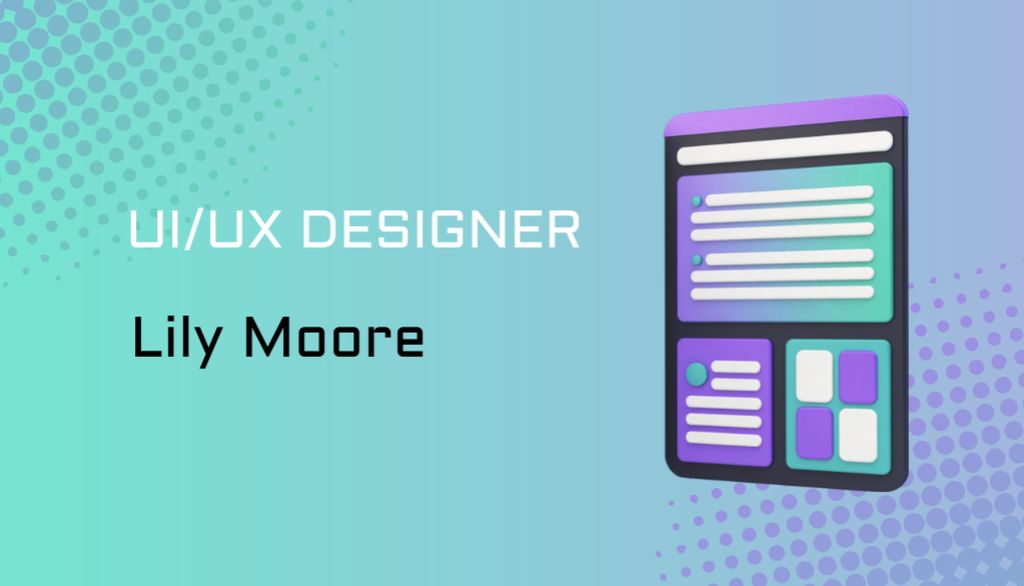 UI and UX Design Services Ad on Blue and Purple Business Card US Modelo de Design