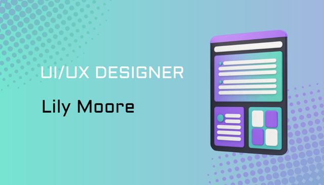 UI and UX Design Services Ad on Blue and Purple Business Card US Modelo de Design