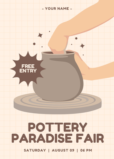 Designvorlage Pottery Fair Event Announcement für Flayer