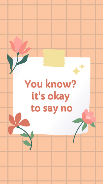 Mental Wellness Quote with Flowers Instagram Storyデザインテンプレート